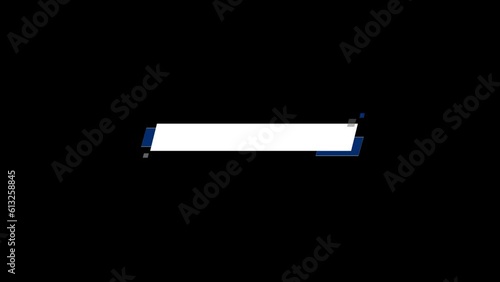 White name bar blank background animation, transparent channel