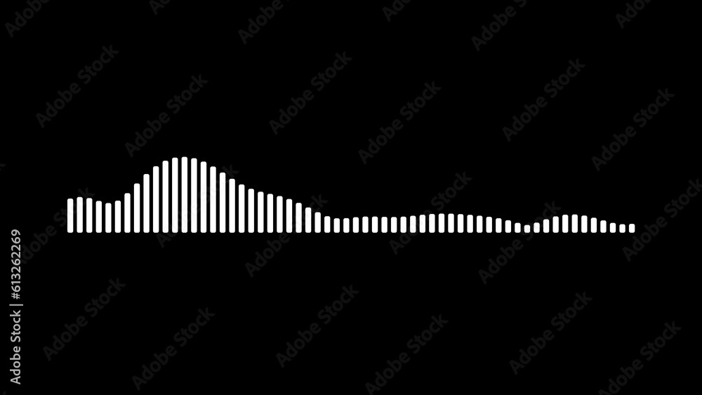 White audio waveform spectrum, black background. abstract White audio spectrum lines background White audio waveform spectrum, black background. abstract White audio spectrum lines background