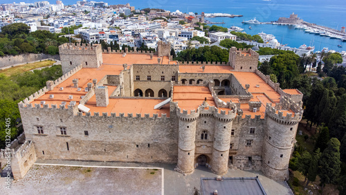 Rhodes old town with Palace...