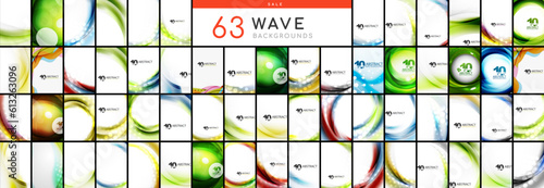 Mega collection of wave flow backgrounds. Backdrop bundle for wallpaper, banner, background, landing page, wall art, invitation, print, posters