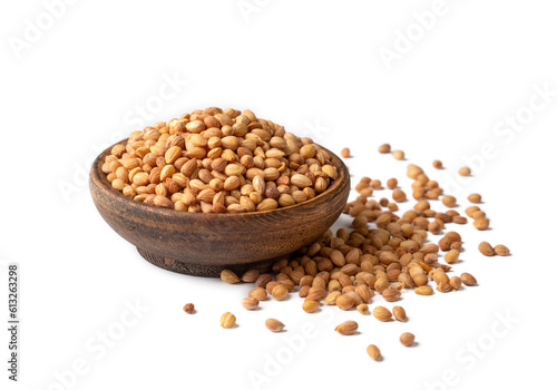 Mahlep, Mahlab or Mahaleb seeds isolated on white background photo