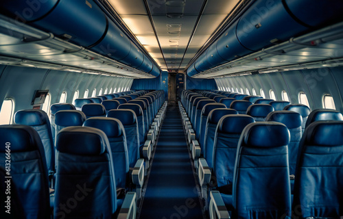 an airplane with the seats empty