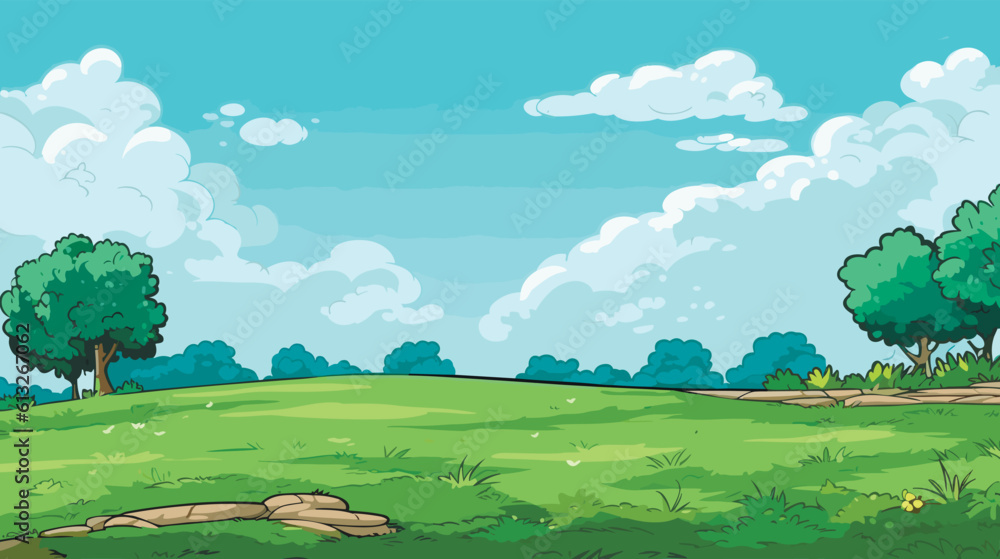 Fotobehang Zeegroen spring landscape background, simple, vector illustration #613267062