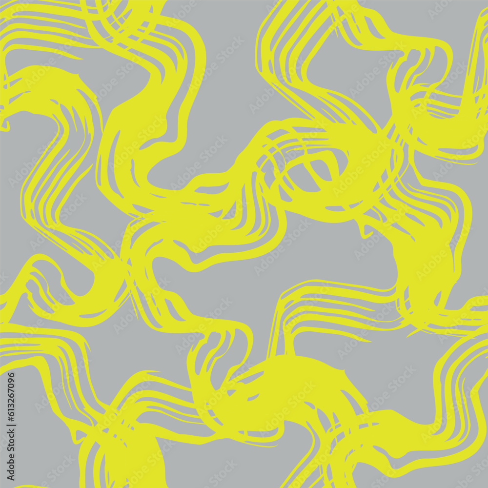 Seamless abstract pattern with waves and lines