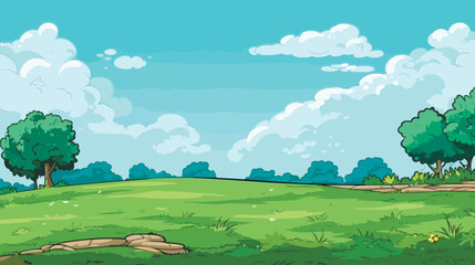 Gordijnen Koraalgroen spring landscape background, simple, vector illustration  © vvalentine