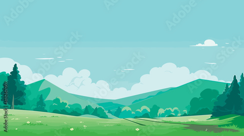 spring landscape background  simple  vector illustration