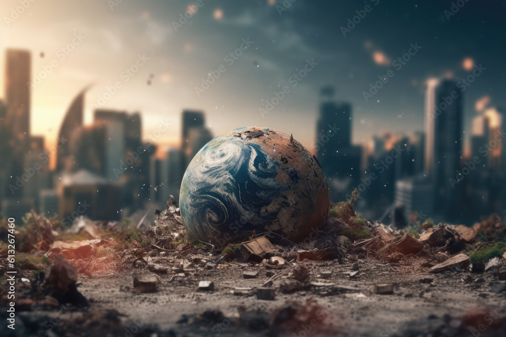 Explosion. Planet Earth is in Danger. Global warming. Apocalypse ...