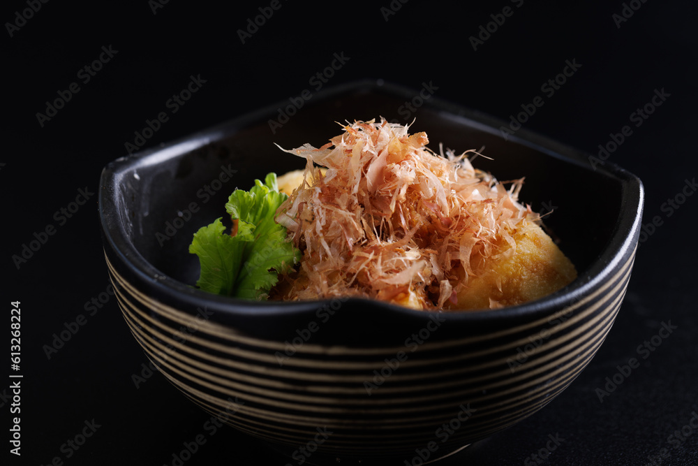 Japanese tofu Japanese appetizer soft cold tofu with sauce ginger and