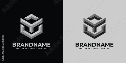 Letter OY or YO Polygonal Logo, suitable for any business with OY or YO initials.