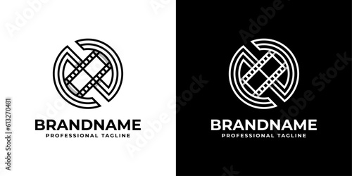 Letter N Film Logo, suitable for any business related to film, cinema, movie, or media with N initials.