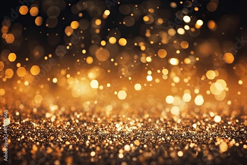 Glimmering Gold Glitter  A Magic New Glow of Vintage Retro Brightness on a Still Black Galaxy. Generative AI