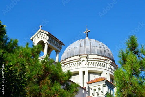 Historical Greek Orthodox Aya Yani (Hagios Ioannis Prodromos) Church on Burgazada, the third largest of the Princes' Islands in the Sea of Marmara, near Istanbul, Turkey. Built in 1899. photo