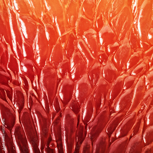  Grapefruit slice background. Texture of fresh grapefruit close-up. Abstract macro shoot.