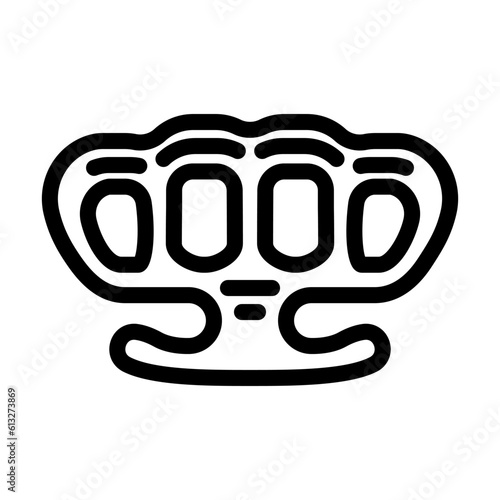 brass knuckles weapon military line icon vector. brass knuckles weapon military sign. isolated contour symbol black illustration