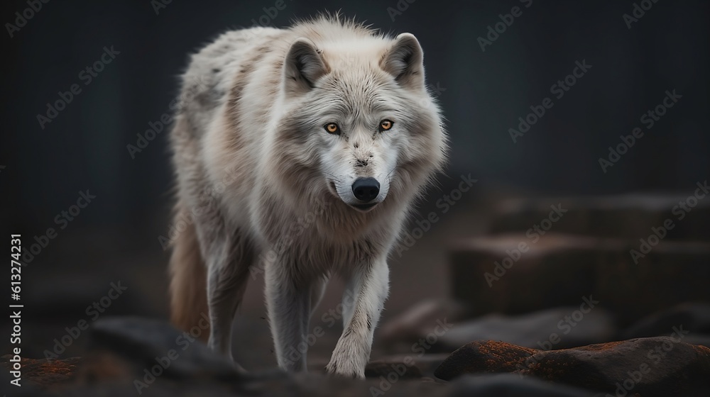 Fototapeta premium gray wolf canis lupus