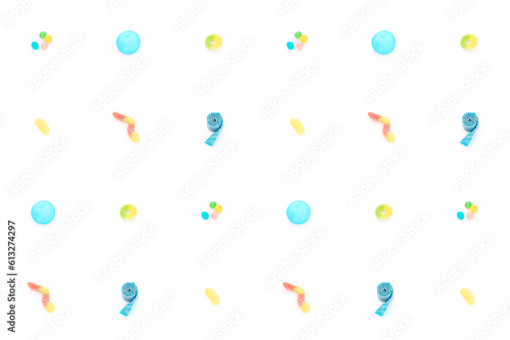 Gummies on white background