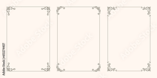 A set of vector frames with gorgeous corner decor