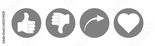 Like and dislike button,vector illustration ,repost icon in line style, social media repost symbol.