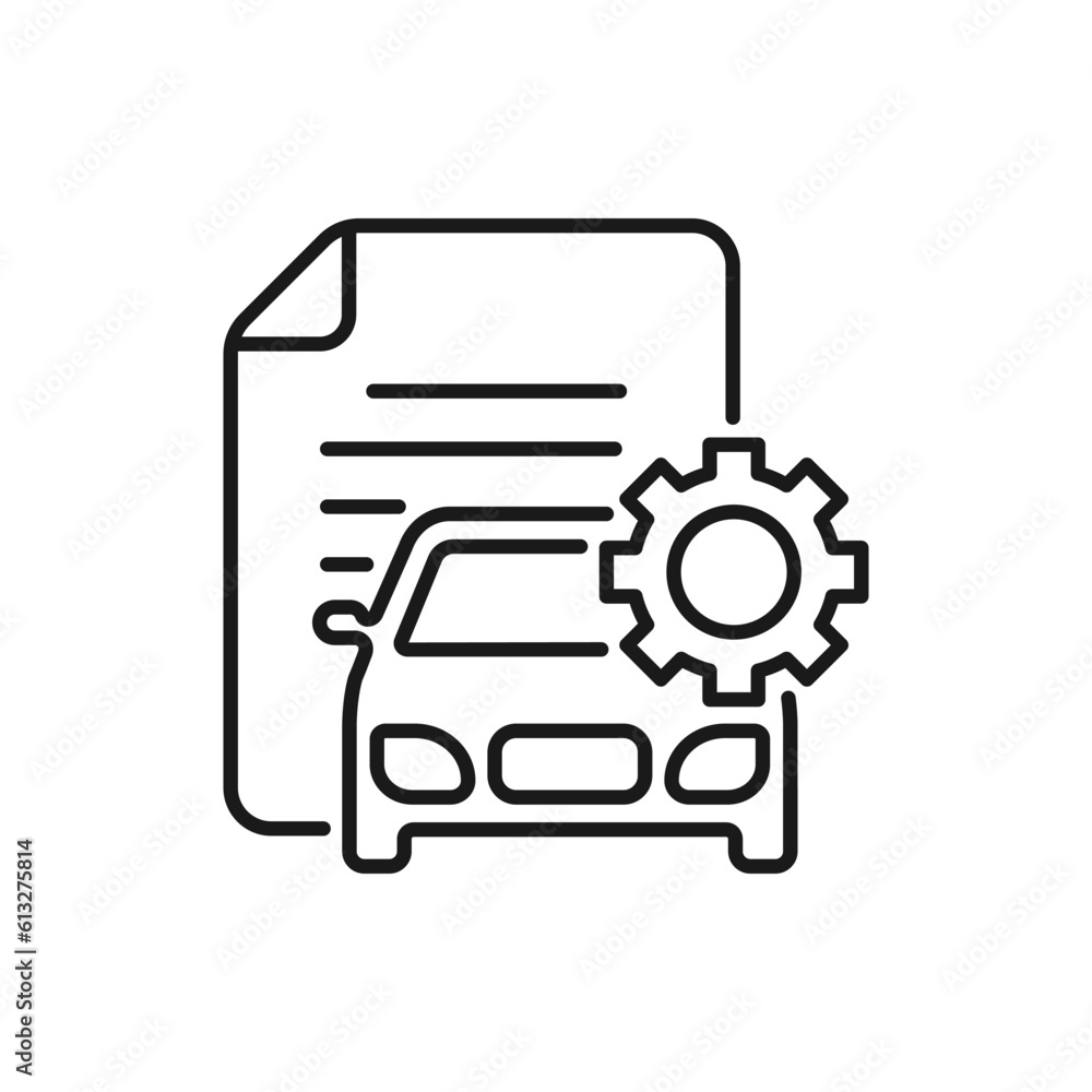 Car service reports icon line style isolated on white background. Vector illustration Car service reports icon line style isolated on white background. Vector illustration