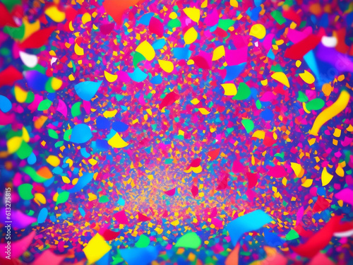 Colorful Confetti for celebration design, Generative AI Illustration. © Creative_Bringer