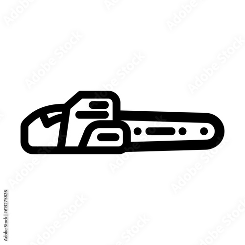 chainsaw weapon military line icon vector. chainsaw weapon military sign. isolated contour symbol black illustration