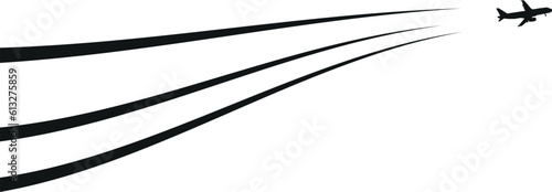 Air plane travels in clear sky. Aircraft, airplane flies. Flight of passenger aeroplane. Avia transport flying.