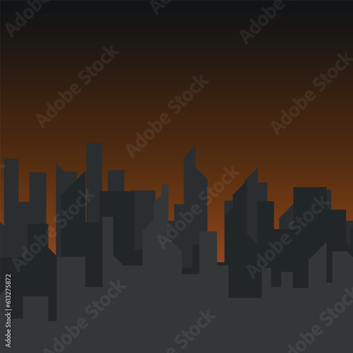 Urban City panoram skyscrapers silhouette