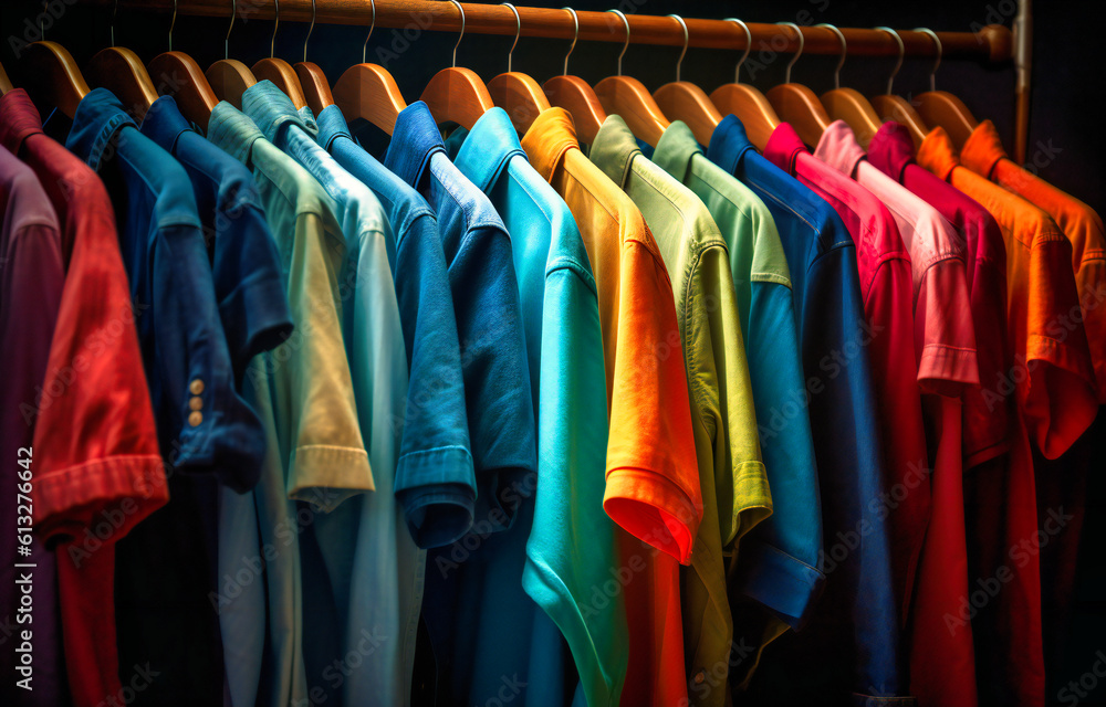 colourful shirts on hanger colourful shirts on hanger