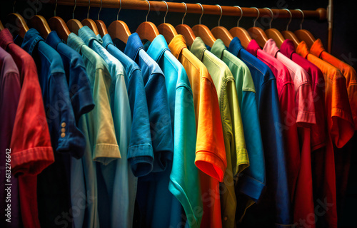 colourful shirts on hanger © Nilima