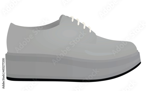 Grey platform shoe. vector illustration