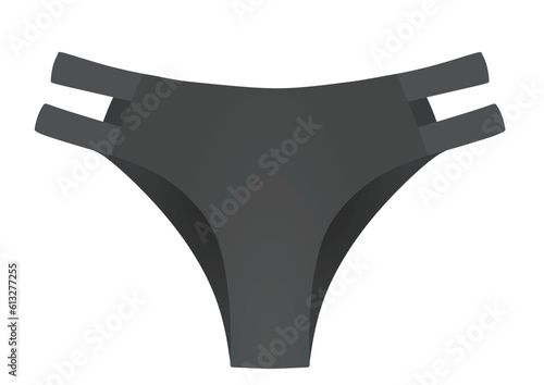 Black bottom bikini. vector illustration