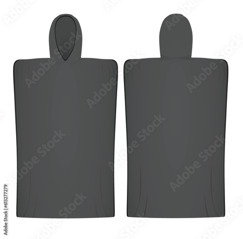 Black  poncho towel. vector illustration