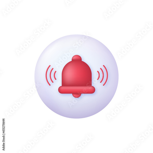 3D SOS Emergency icon. Emergency bell. Emergency alarm. SOS help service.