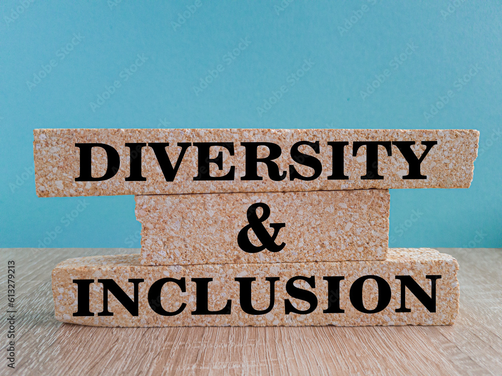 Diversity and inclusion symbol. Brick blocks with words 'Diversity and ...