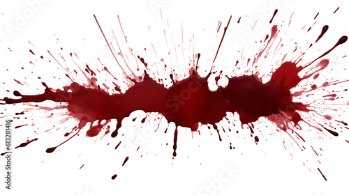 Splash of blood on transparent background - Generative AI