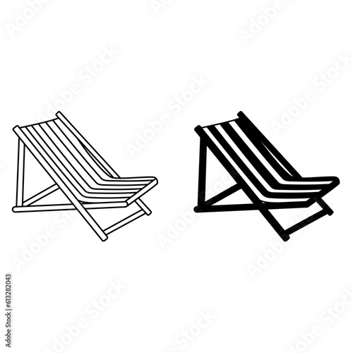 Beach chair icons. Beach Chair Vector Illustration on a White Background