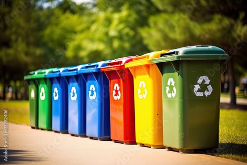 multiple recycling bins