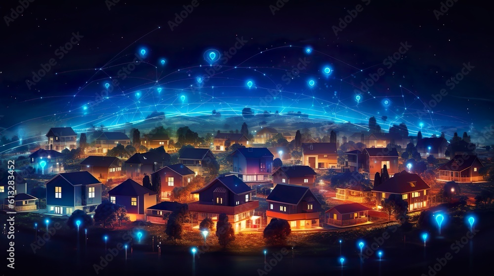 Connectivity: Smart Homes and Digital Community - Connected Dreams in the Digital Network, generative AI