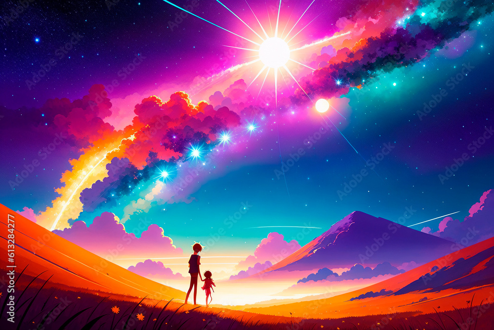 Fototapeta premium Generative concept art illustration. Generative ai.