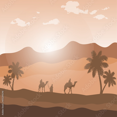 desert nature landscape vector illustration design template