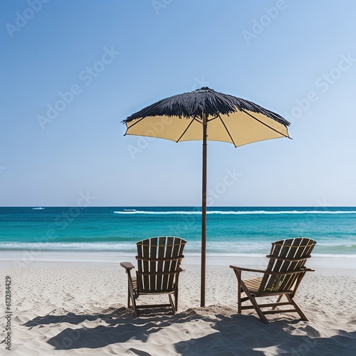 chairs and umbrella on the beach