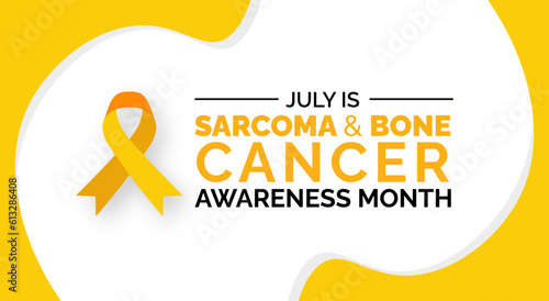 Sarcoma and Bone Cancer Awareness Month background, banner, poster and card design template celebrated in july.