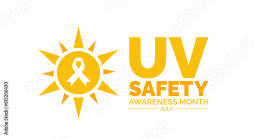 UV Safety Awareness Month background, banner, poster and card design template celebrated in july.