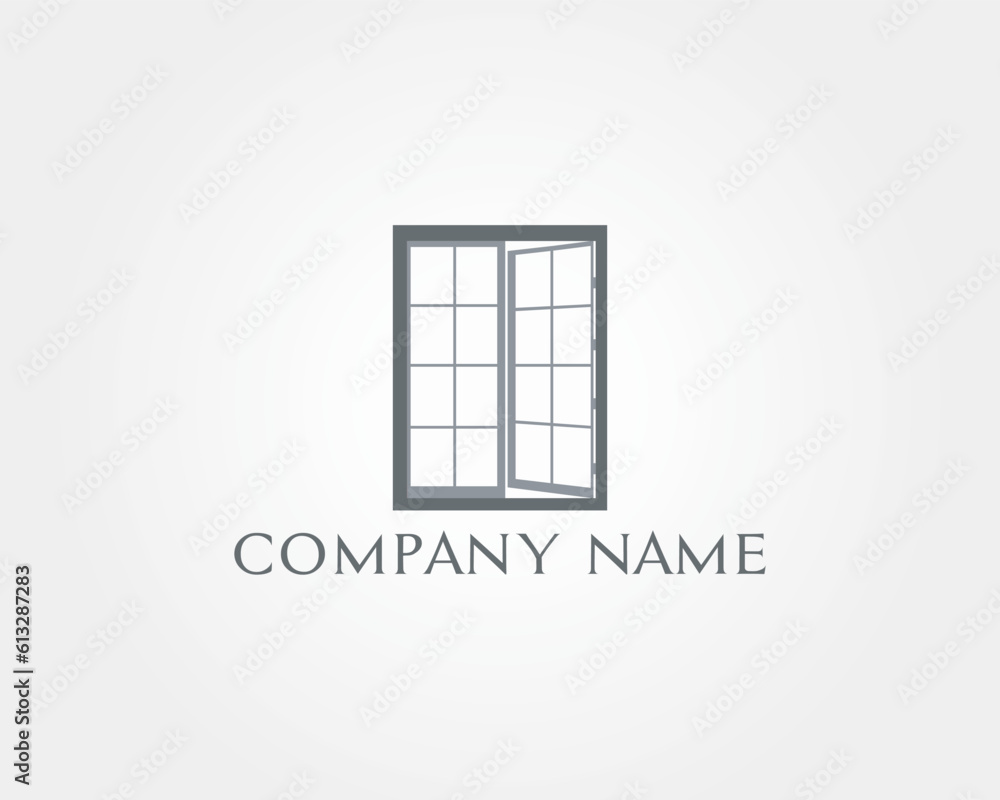 Creative home and house with window logo design illustration