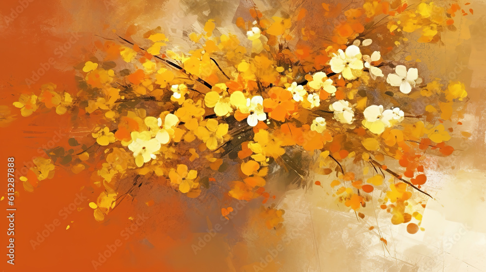 a wallpaper illustration of a beautiful tree, flowers blooming, ai generated image a wallpaper illustration of a beautiful tree, flowers blooming, ai generated image