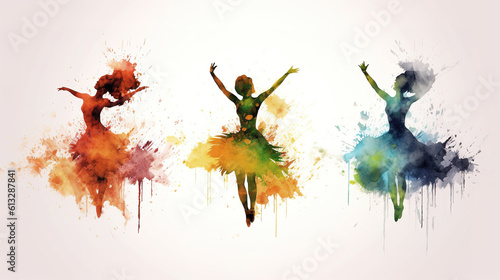 a beautiful watercolor inspired ballet poster wallpaper, ai generated image