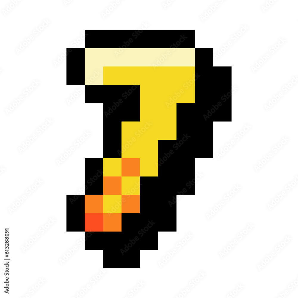 Fototapeta premium Pixel 8 Bit Number Seven or Numeral Vector Illustration