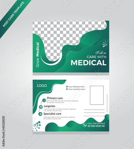 the best healthcare medical post card template, 
Vector professonal medical post card design template, photo