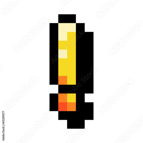 Pixel 8 Bit Exclamation Mark for Punctuation Vector Illustration