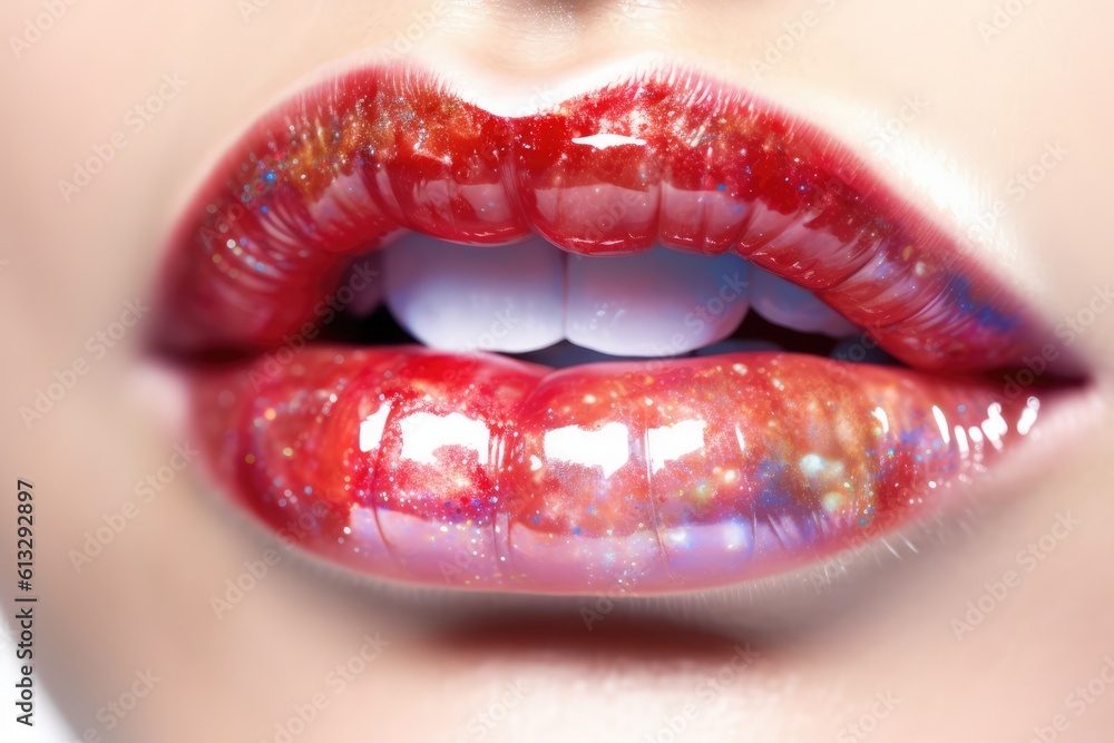 Woman Lips Closeup, Red Lipstick Makeup, Beautiful Mouth Make-Up, Model Girl Lip, Lips Macro Woman Lips Closeup, Red Lipstick Makeup, Beautiful Mouth Make-Up, Model Girl Lip, Lips Macro
